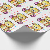 Niedlicher Bär Cool Teddy-positiv Geschenkpapier (Ecke)