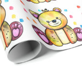 Niedlicher Bär Cool Teddy-positiv Geschenkpapier (Rolleneckpunkt)