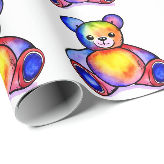 Niedlicher Bär Cool Teddy-positiv Geschenkpapier (Rolleneckpunkt)