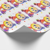 Niedlicher Bär Cool Teddy-positiv Geschenkpapier (Ecke)