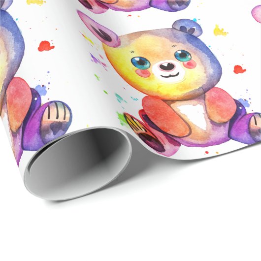 Niedlicher Bär Cool Teddy-positiv Geschenkpapier (Rolleneckpunkt)