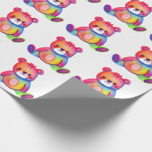 Niedlicher Bär Cool Teddy-positiv Geschenkpapier (Ecke)
