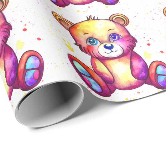 Niedlicher Bär Cool Teddy-positiv Geschenkpapier (Rolleneckpunkt)