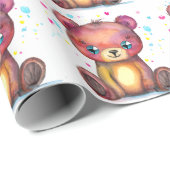 Niedlicher Bär Cool Teddy-positiv Geschenkpapier (Rolleneckpunkt)