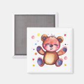 Niedlicher Bär Cool Teddy-positiv Magnet (Vorderseite/Rückseite)