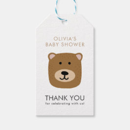 Niedlicher Bär Danke Babydusche Geschenkanhänger
