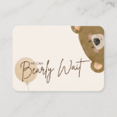 Niedlicher Bär, den wir frühzeitig abwarten können Begleitkarte (Rückseite)