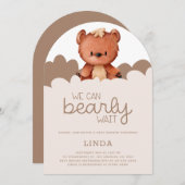 Niedlicher Bär, den wir frühzeitig abwarten können Einladung (Vorne/Hinten)