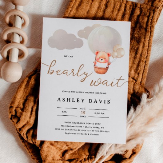 Niedlicher Bär, den wir frühzeitig abwarten können Einladung