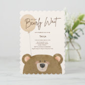 Niedlicher Bär, den wir frühzeitig abwarten können Einladung (Stehend Vorderseite)