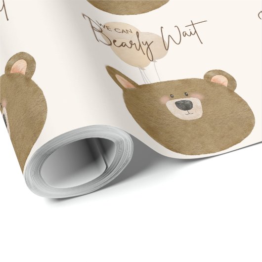 Niedlicher Bär, den wir frühzeitig abwarten können Geschenkpapier (Rolleneckpunkt)