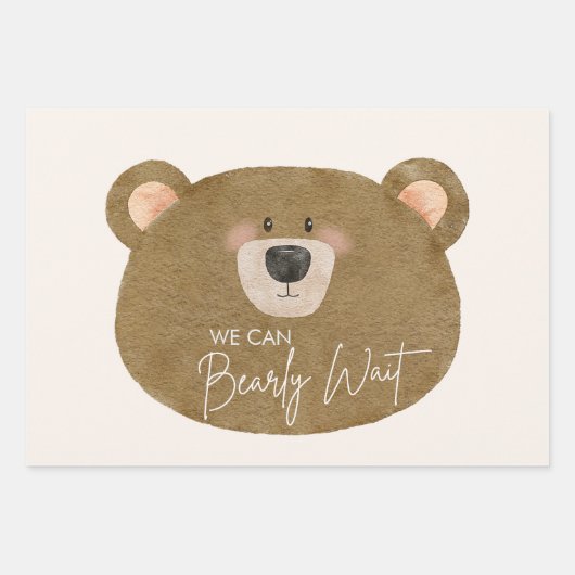 Niedlicher Bär, den wir frühzeitig abwarten können Geschenkpapier Set (Vorderseite 3)