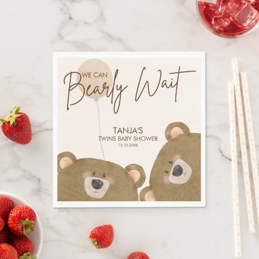 Niedlicher Bär, den wir frühzeitig abwarten können Serviette (Beispiel)