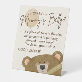 Niedlicher Bär, den wir frühzeitig abwarten können Sockelschild