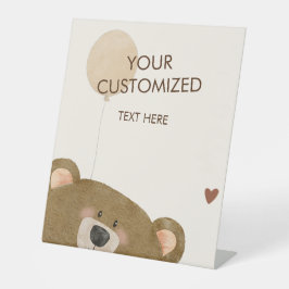 Niedlicher Bär, den wir frühzeitig abwarten können Sockelschild