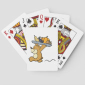 Niedlicher Bär, der eine festliche Ernteplattform Spielkarten (Rückseite)