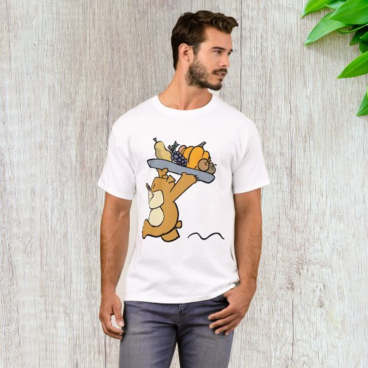 Niedlicher Bär, der eine festliche Ernteplattform T-Shirt