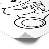 Niedlicher Bär, der eine Honey Jar Farbseite hält Poster (Ecke)