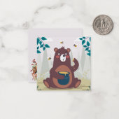 Niedlicher Bär, der Honig genießt Mitteilungskarte (Vorderseite/Rückseite Beispiel)