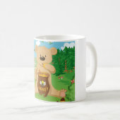 Niedlicher Bär, der Honig isst Kaffeetasse (VorderseiteRechts)