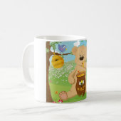 Niedlicher Bär, der Honig isst Kaffeetasse (Vorderseite Links)