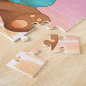 Niedlicher Bär, der Honig isst, Name/Nachricht des Puzzle (Seite)