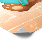 Niedlicher Bär, der Honig isst, Name und Botschaft Poster (Ecke)