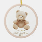 Niedlicher Bär Erstes Foto Ornament (Vorne)