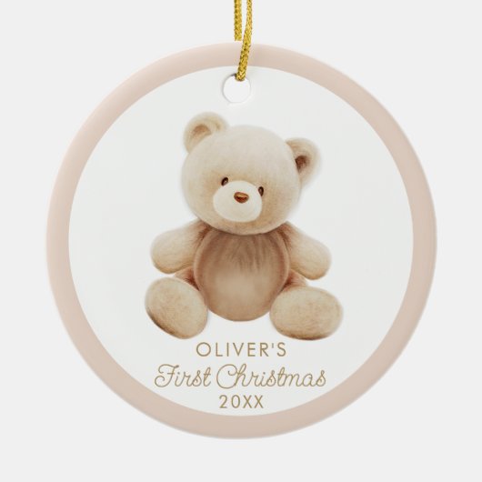 Niedlicher Bär Erstes Foto Ornament (Vorne)