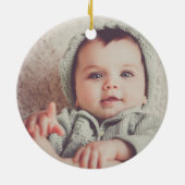 Niedlicher Bär Erstes Foto Ornament (Hinten)