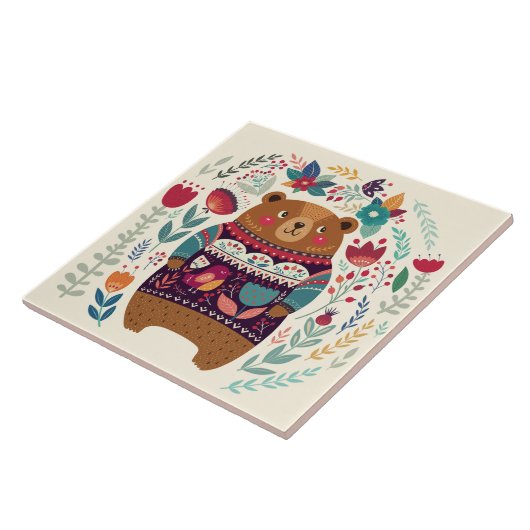 Niedlicher Bär Fliese (Seite)