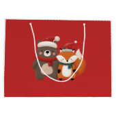 Niedlicher Bär & Fox Weihnachtsgeschenk Große Geschenktüte (Rückseite)