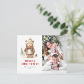 Niedlicher Bär Frohe Weihnachten Foto Weihnachten  (Stehend Vorderseite)