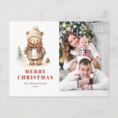 Niedlicher Bär Frohe Weihnachten Foto Weihnachten  (Vorderseite)