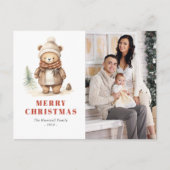 Niedlicher Bär Frohe Weihnachten Foto Weihnachten (Vorderseite)