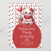 Niedlicher Bär - Geburt Einladung (Vorne/Hinten)