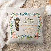 Niedlicher Bär, Gelbe Blume und Blumenkranz Geburt Kissen (Decke)