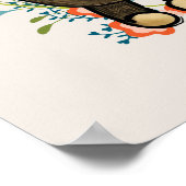 Niedlicher Bär, Gelbe Blume und Blumenkraut Baby Poster (Ecke)