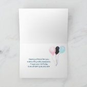 Niedlicher Bär, Gelbe Blume und Blumenregen Geburt Karte (Innenseite)