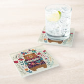 Niedlicher Bär Glasuntersetzer (Schrägansicht)