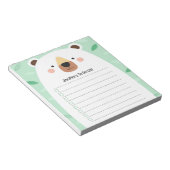 Niedlicher Bär grün, um Kinderdarstellung aufzulis Notizblock (angewinkelt)