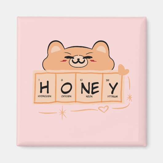 Niedlicher Bär "Honey" Magnet (Vorne)