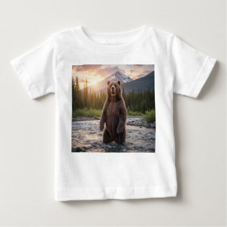 Niedlicher Bär im Mountains Baby T - Shirt