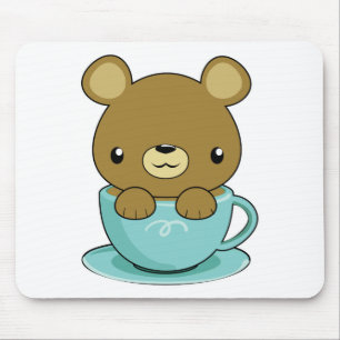 Niedlicher Bär im Teacup (Brown-Bärn-Art) Mousepad