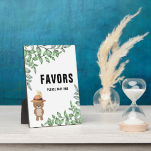 Niedlicher Bär im Wood Lieblings-Kinderdusche Fotoplatte