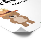 Niedlicher Bär im Wood Lieblings-Kinderdusche Poster (Ecke)