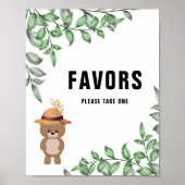 Niedlicher Bär im Wood Lieblings-Kinderdusche Poster (Vorne)