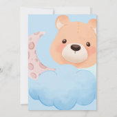 Niedlicher Bär in Clouds Babydusche Einladung (Rückseite)