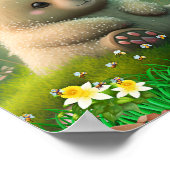 Niedlicher Bär in Garden Honey Bee Custom Wall Art Poster (Ecke)