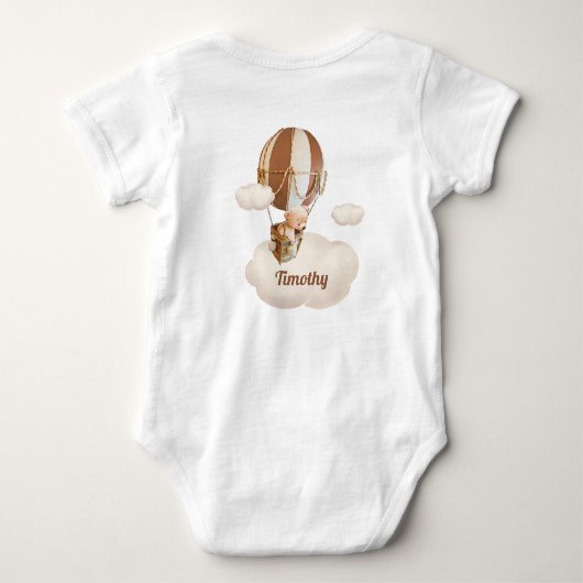 Niedlicher Bär in Heißluftballon Baby Strampler (Rückseite)